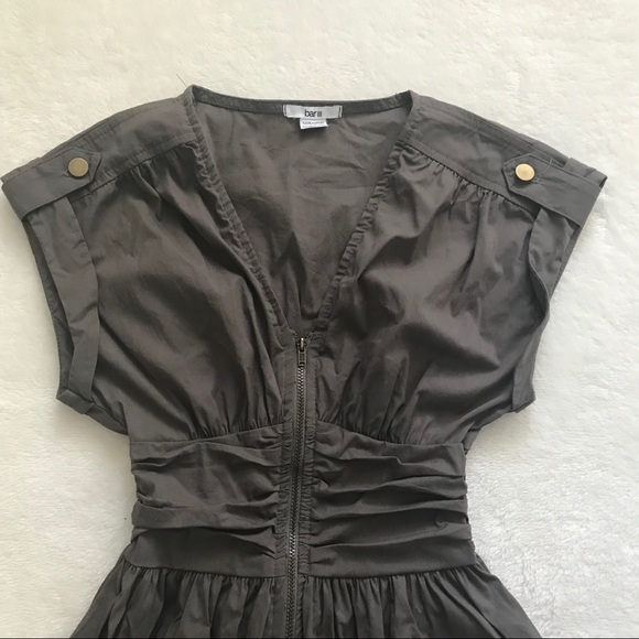 Bar III grey/army green short sleeve dress - Picture 2 of 6